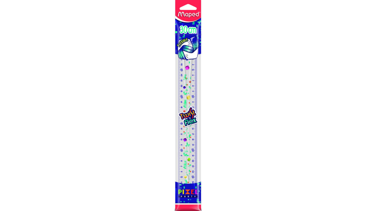 Liniaal Maped Pixel Party Twist 'n Flex 30cm transparant