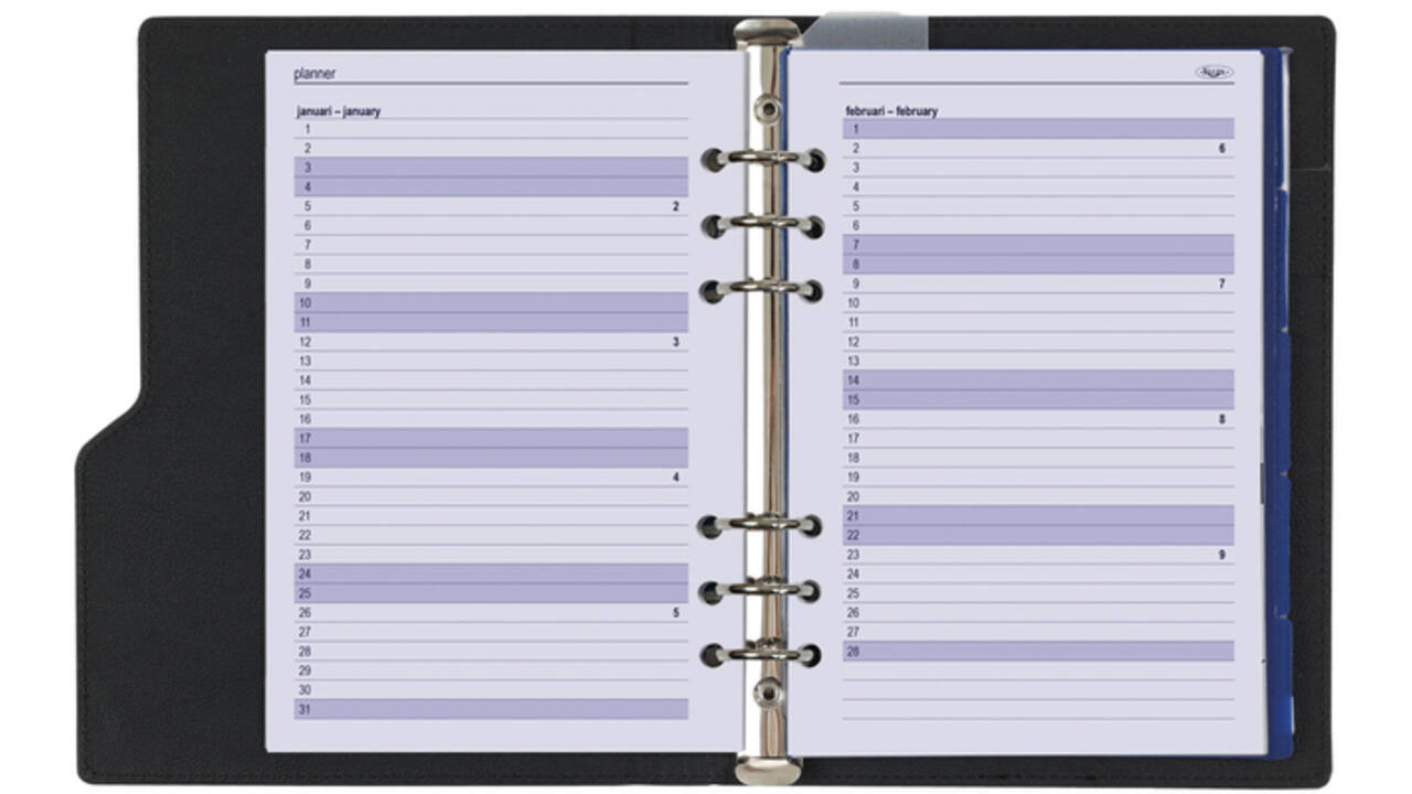 Organizer Kalpa Clipbook A5 inclusief agenda 2025-2026 7dagen/2pagina's nerf zwart