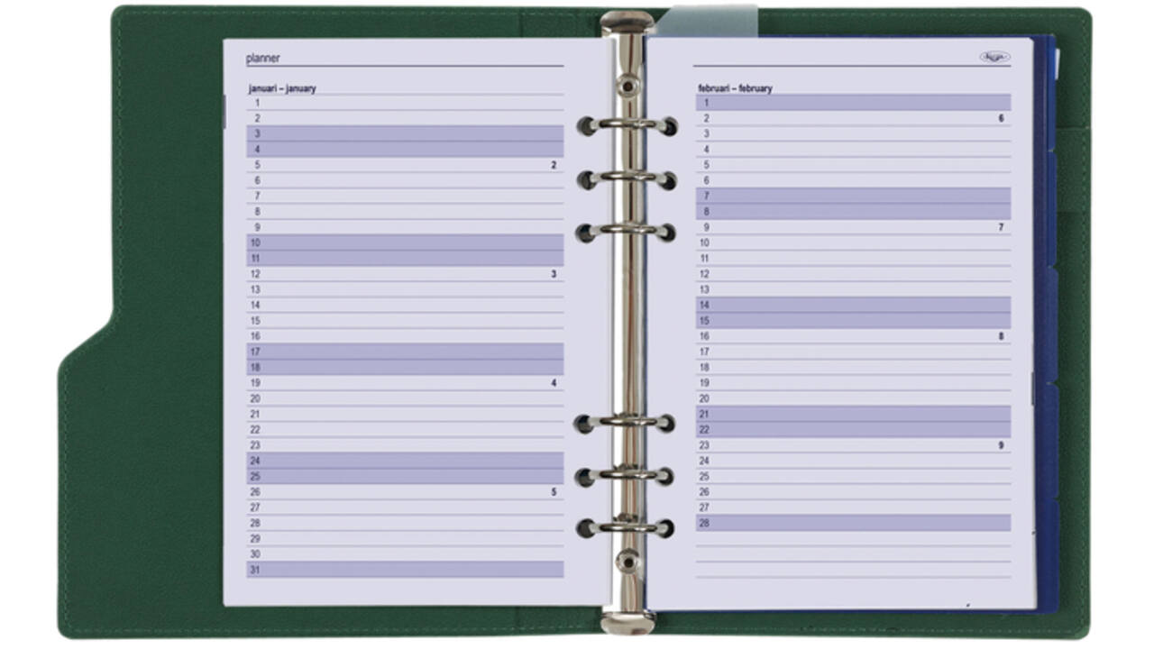 Organizer Kalpa Clipbook A5 inclusief agenda 2025-2026 7dagen/2pagina's groen