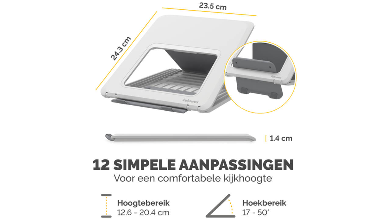 Laptopstandaard Fellowes Breyta wit