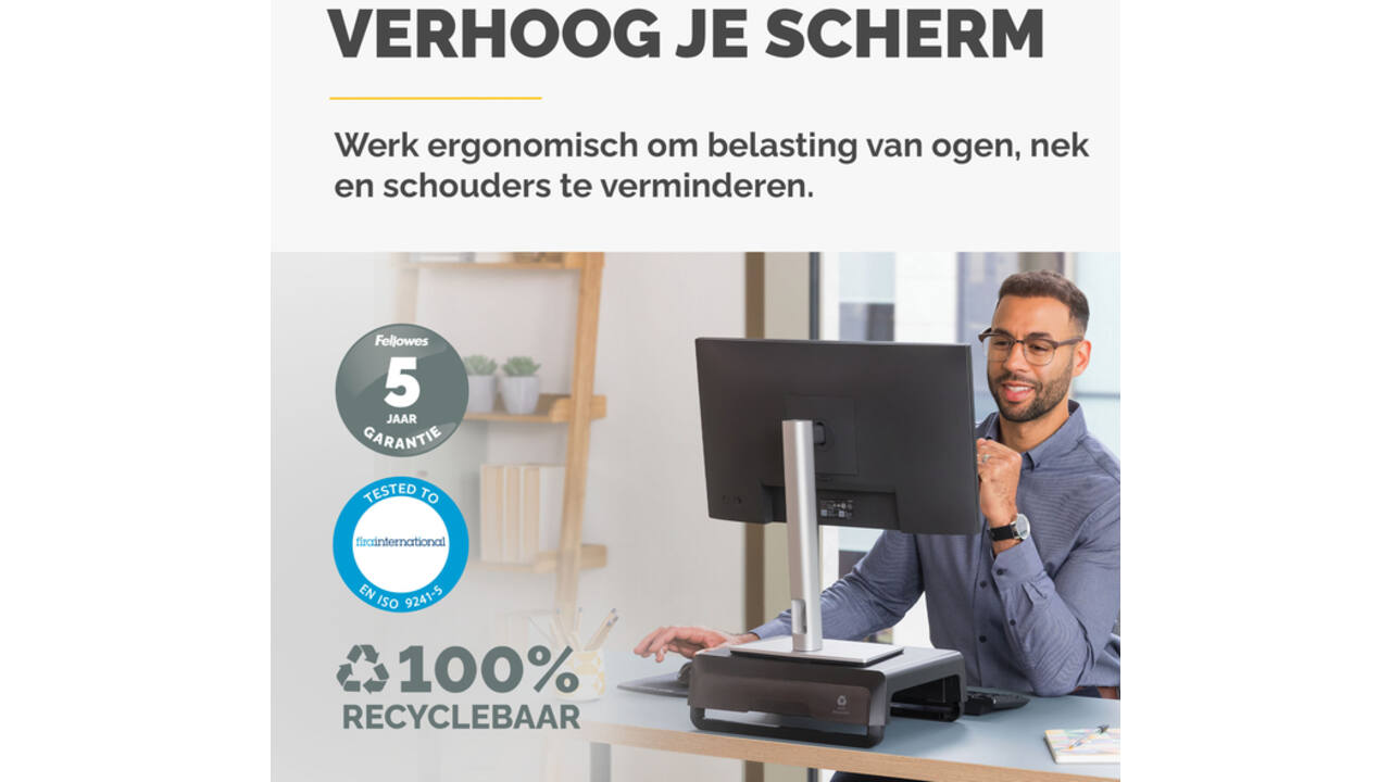 Monitorstandaard Fellowes Breyta zwart