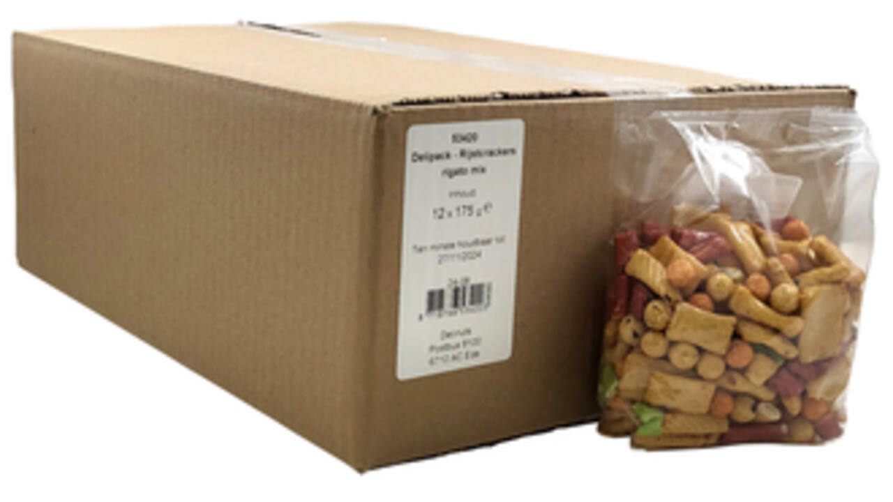 Rijstcrackers Delinuts rigato mix zak 175 gram