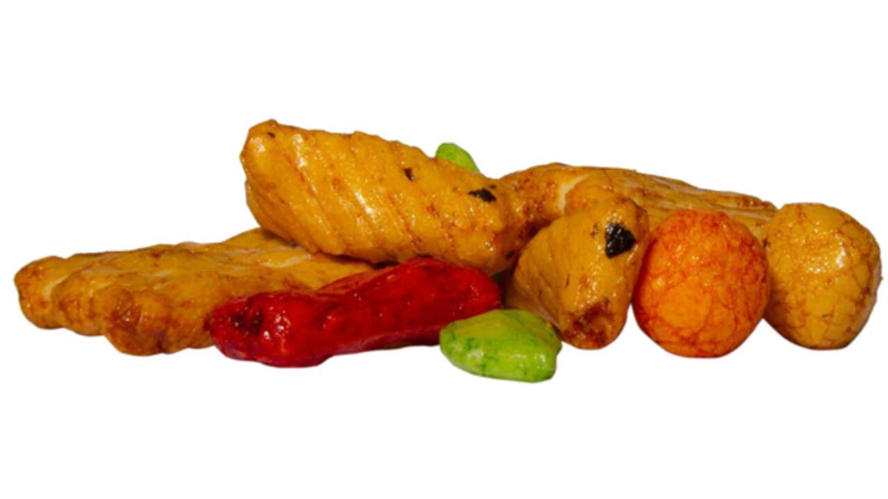 Rijstcrackers Delinuts rigato mix zak 175 gram