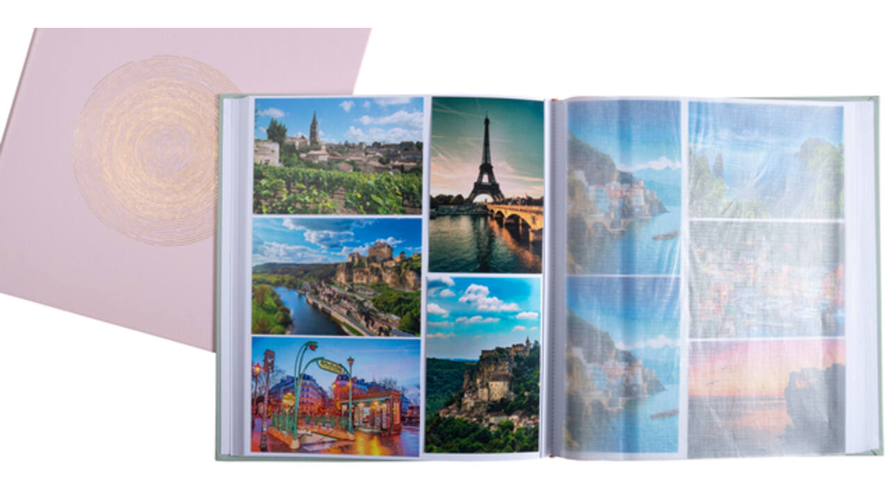 Fotoalbum Exacompta 29x32cm 60 witte pagina's Ellipse roze