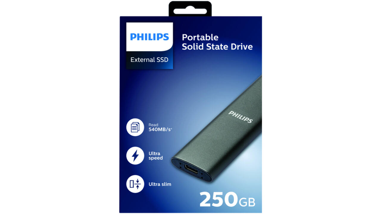 SSD Philips externe 250GB USB-C Grijs