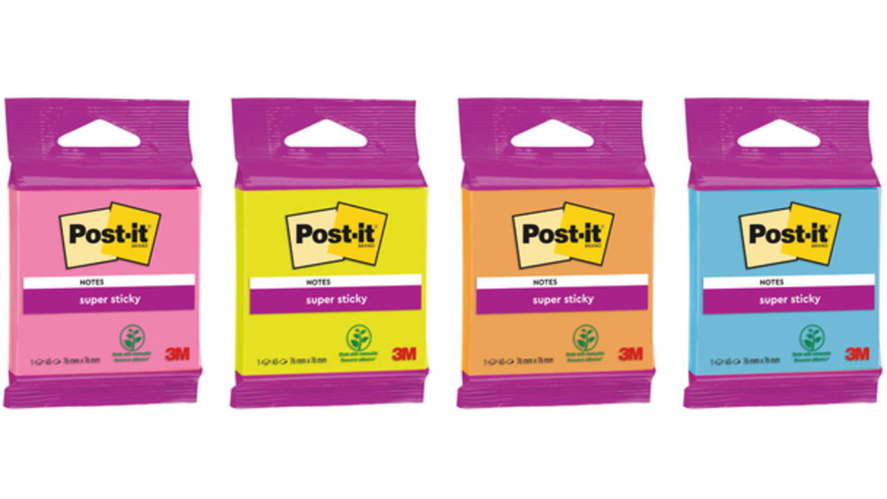 Memoblok 3M Post-it 6920 SS 76x76mm ass. kleur