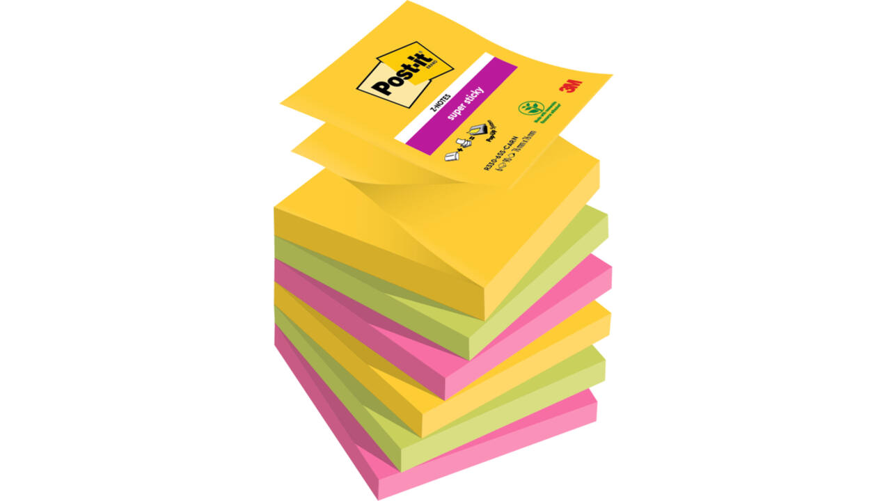 Memoblok Post-it 3M Z-Note R330 Super Sticky 76x76mm Carnival
