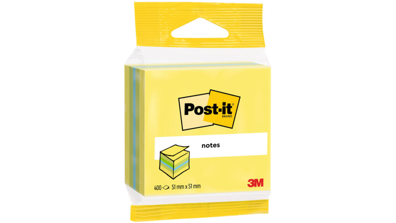 Memoblok 3M Post-it 2012L 51x51mm kubus ass kleur
