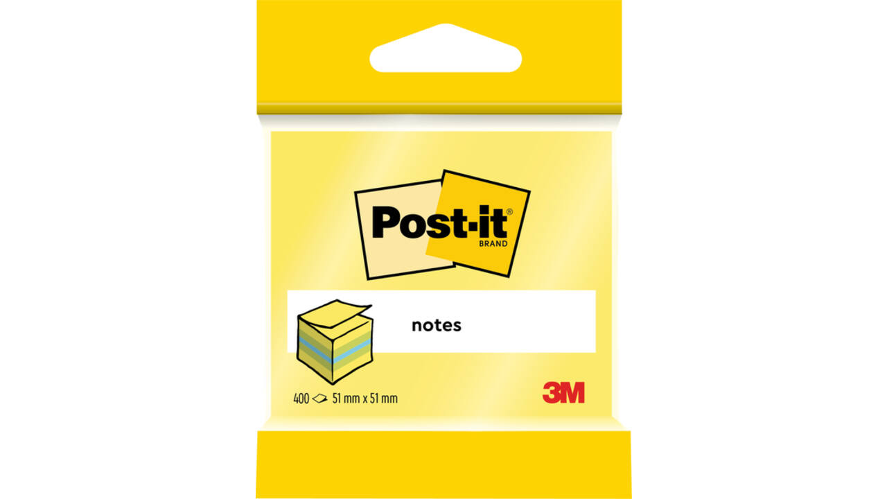 Memoblok 3M Post-it 2012L 51x51mm kubus ass kleur
