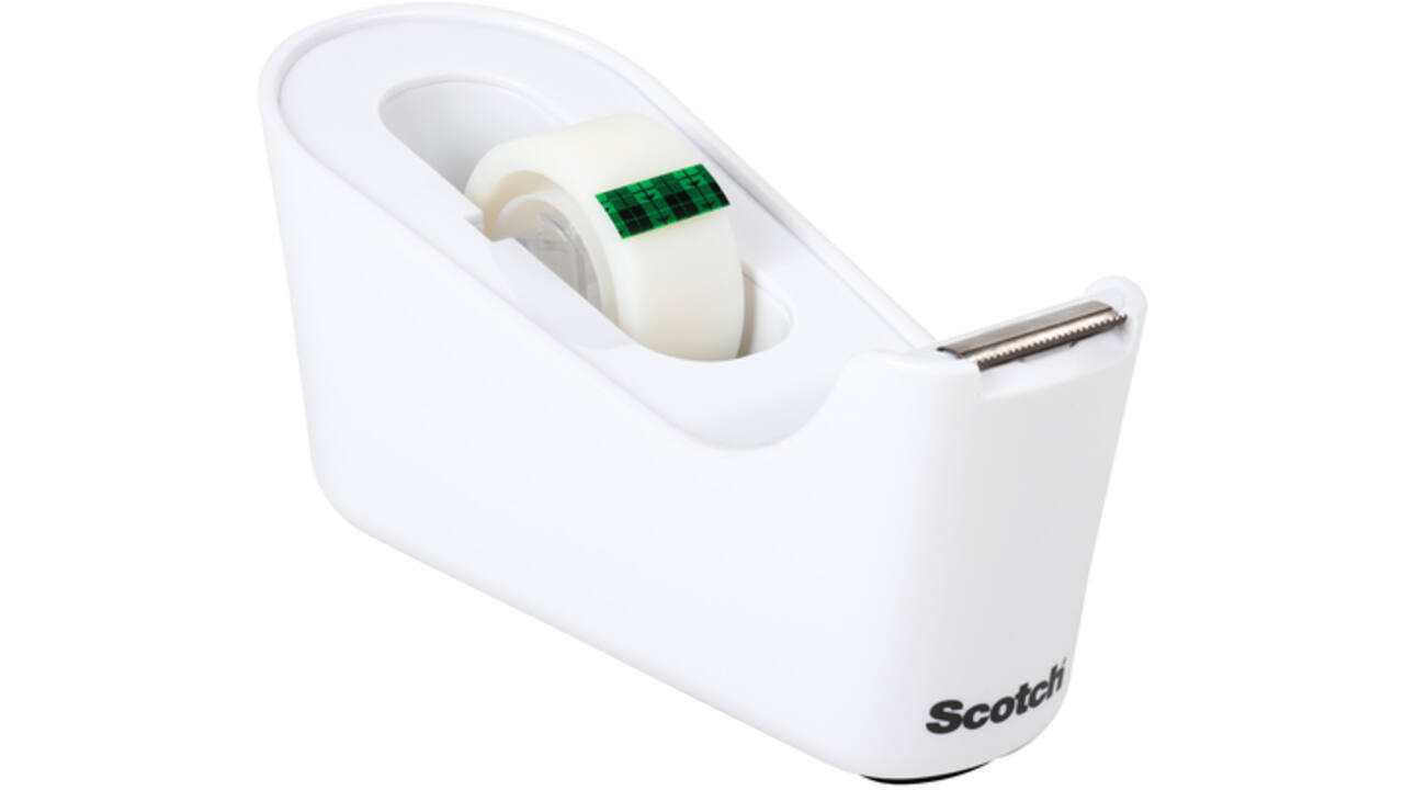 Plakbandhouder Scotch C18 wit + 1rol magic tape 19mmx33m