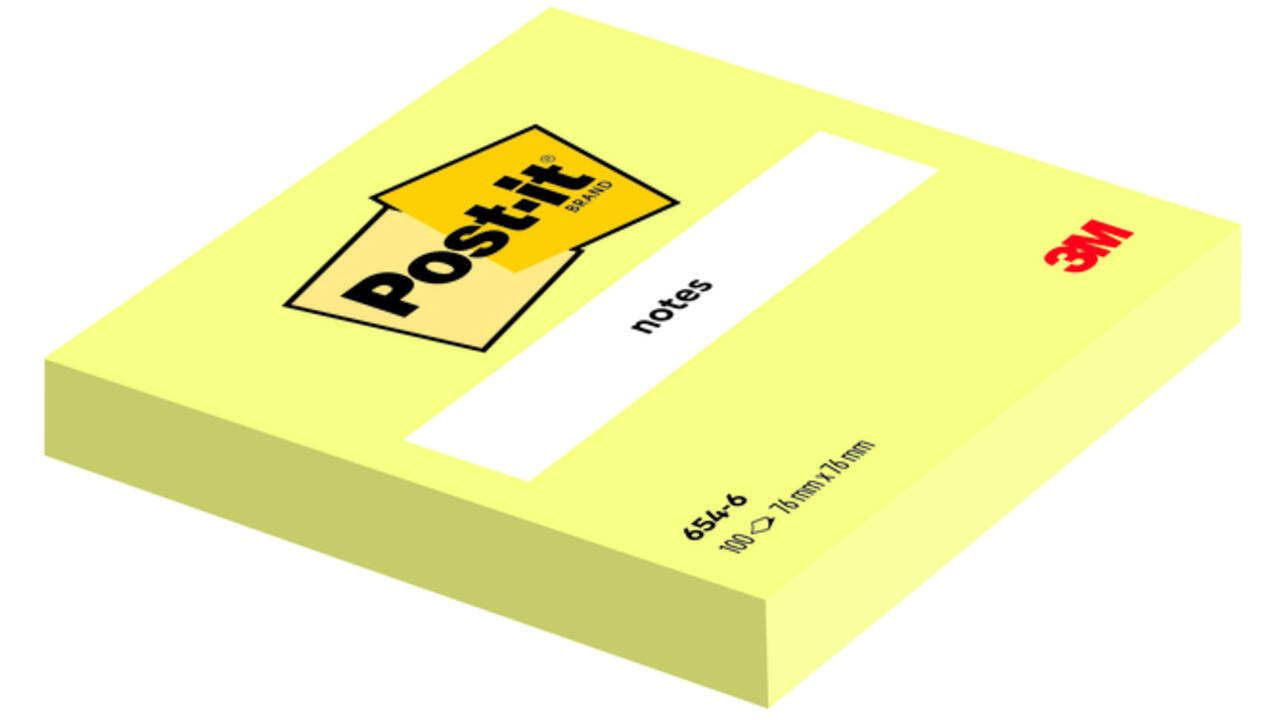 Memoblok 3M Post-it 6820 76x76mm Notes Canary Yellow