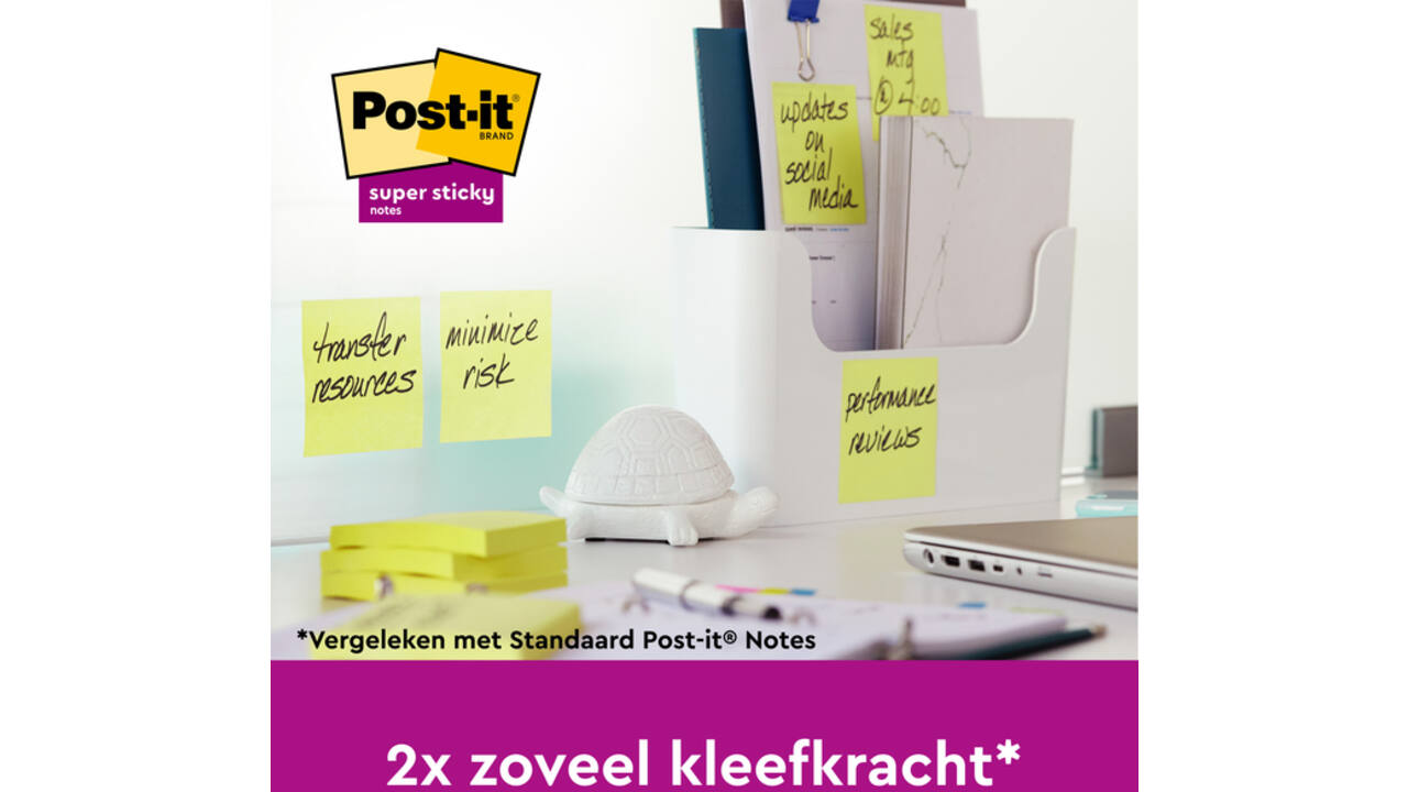Memoblok 3M Post-it 654 RSSCOL 76x76mm geel 3+1 gratis
