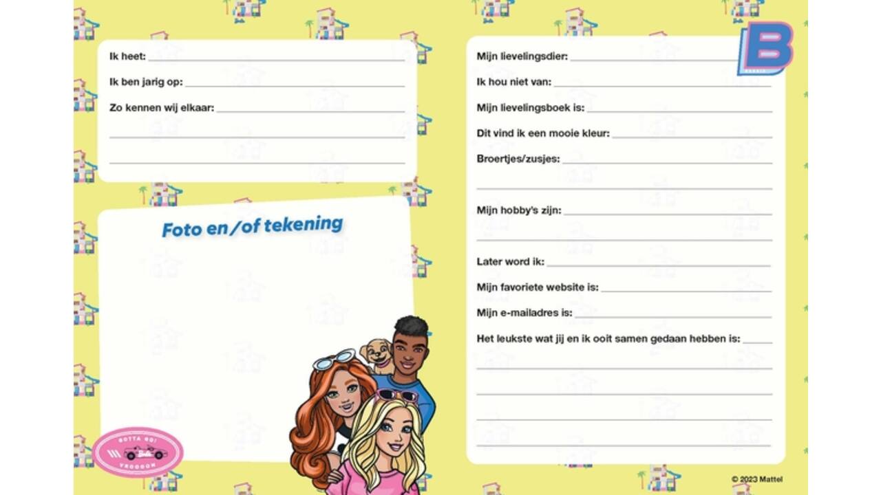 Vriendenboek Interstat Barbie