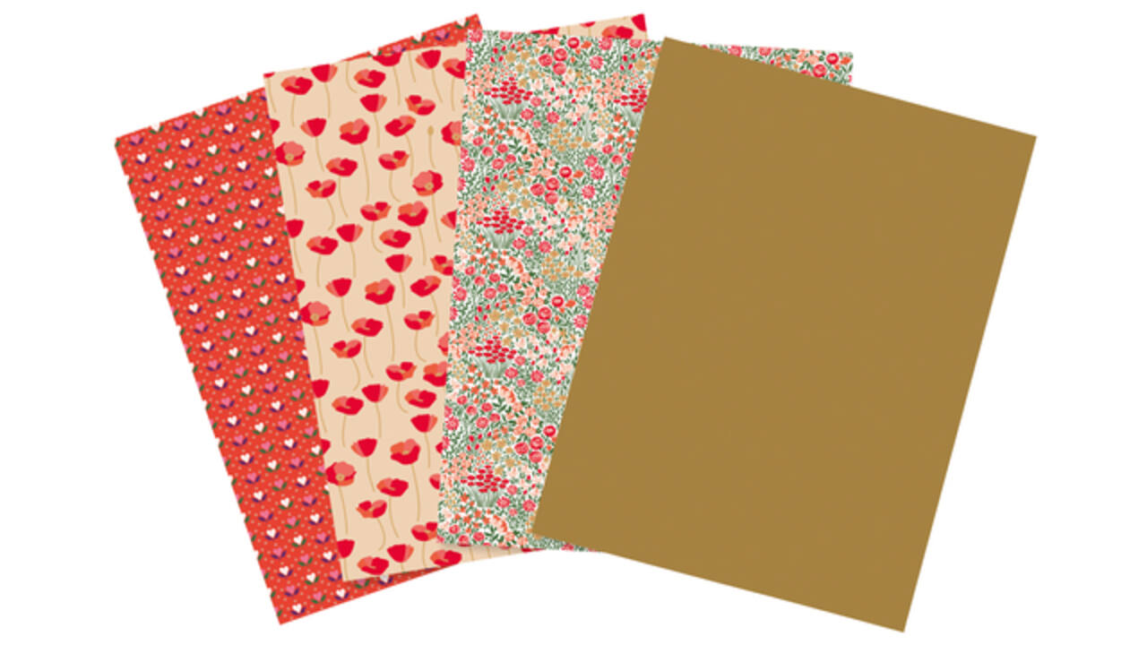 Hobbypapier Décopatch 30x40cm set à 4 vel thema Love is in the Meadow