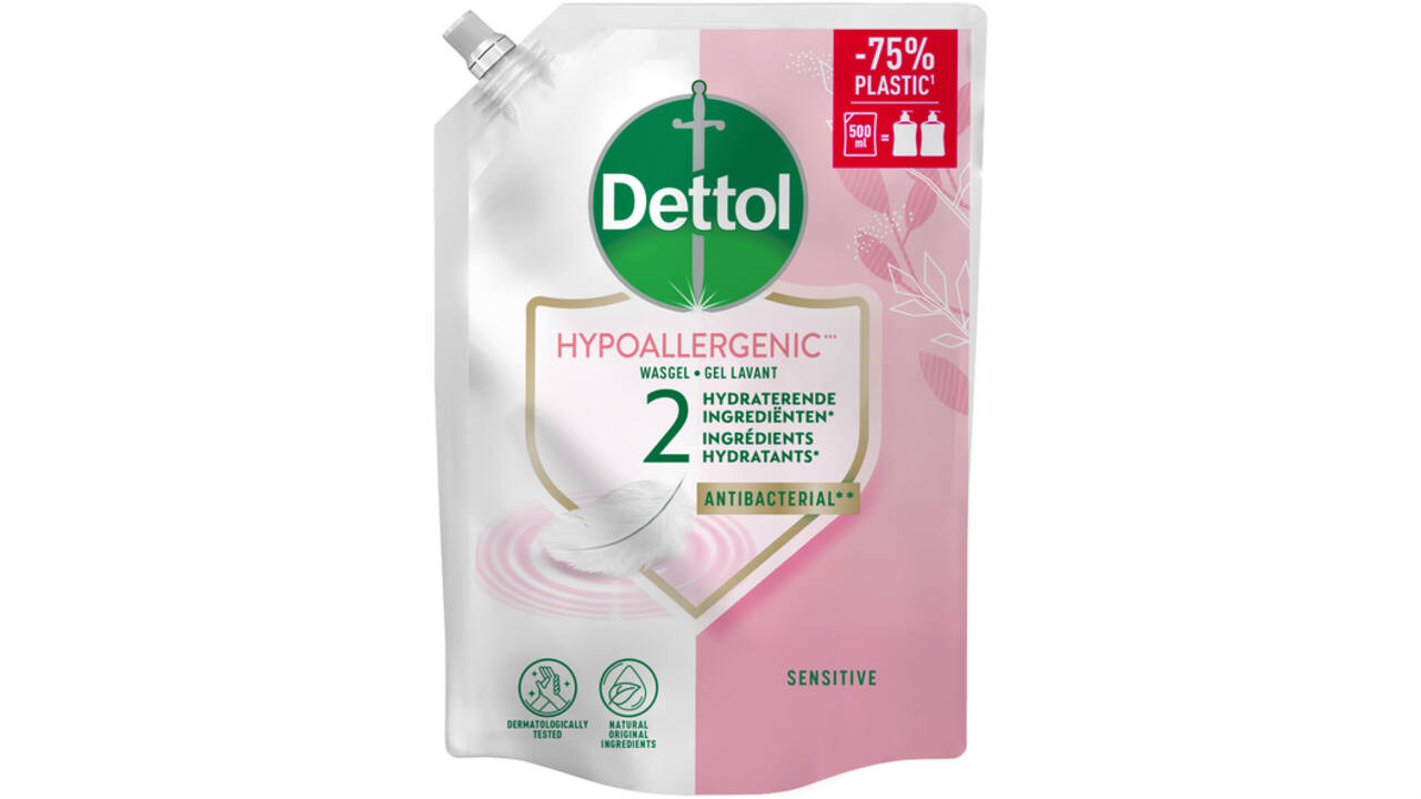 Handzeep Dettol Sensitive antibacterieël 500ml refill
