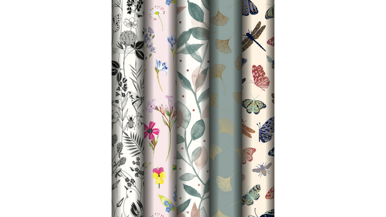 Inpakpapier Stewo Classic Bouquet 200x70cm assorti