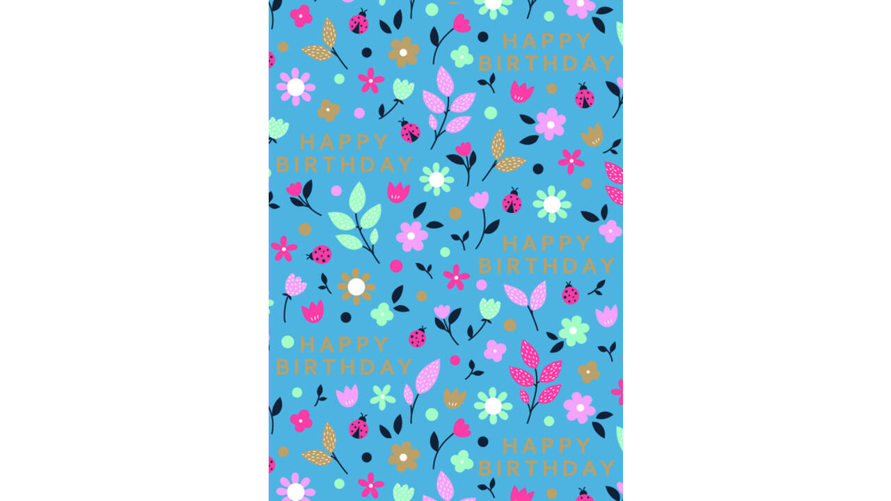 Inpakpapier Stewo Happy Birthday 200x70cm assorti