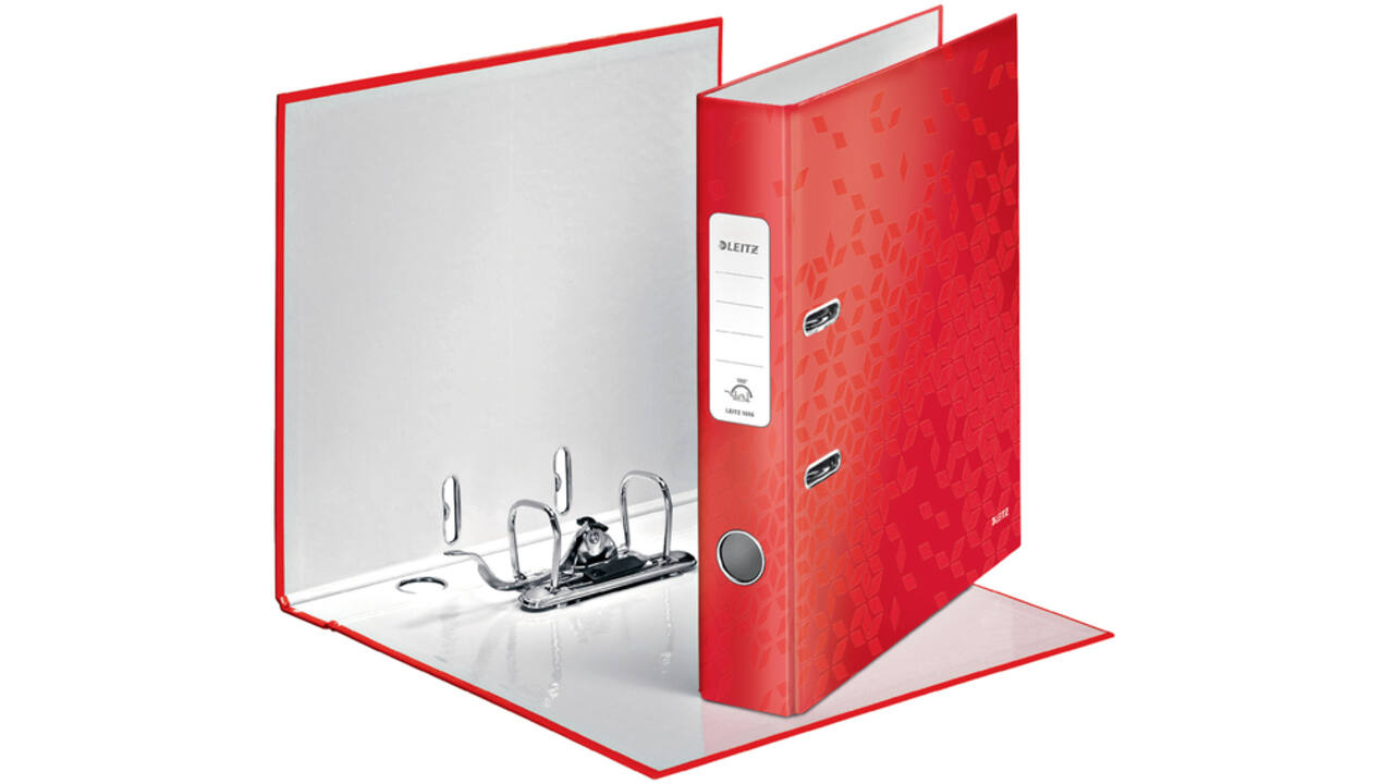 Ordner Leitz WOW 180 gelamineerd 50mm A4 rood