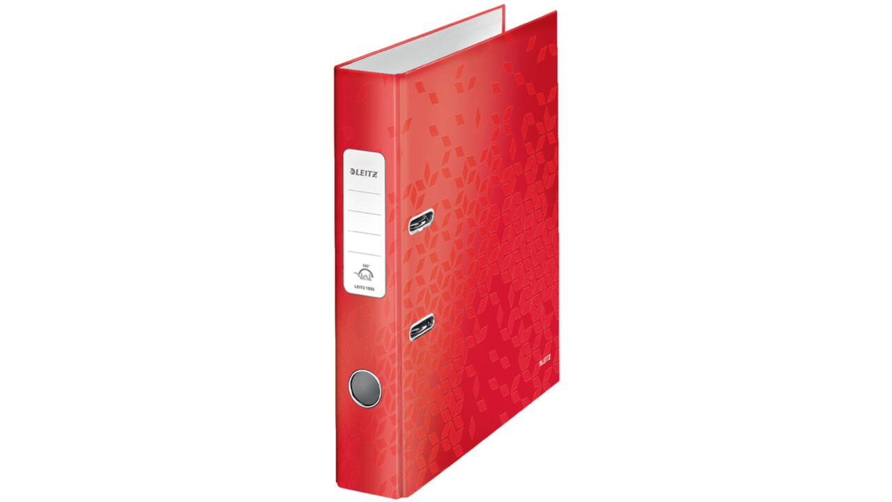 Ordner Leitz WOW 180 gelamineerd 50mm A4 rood
