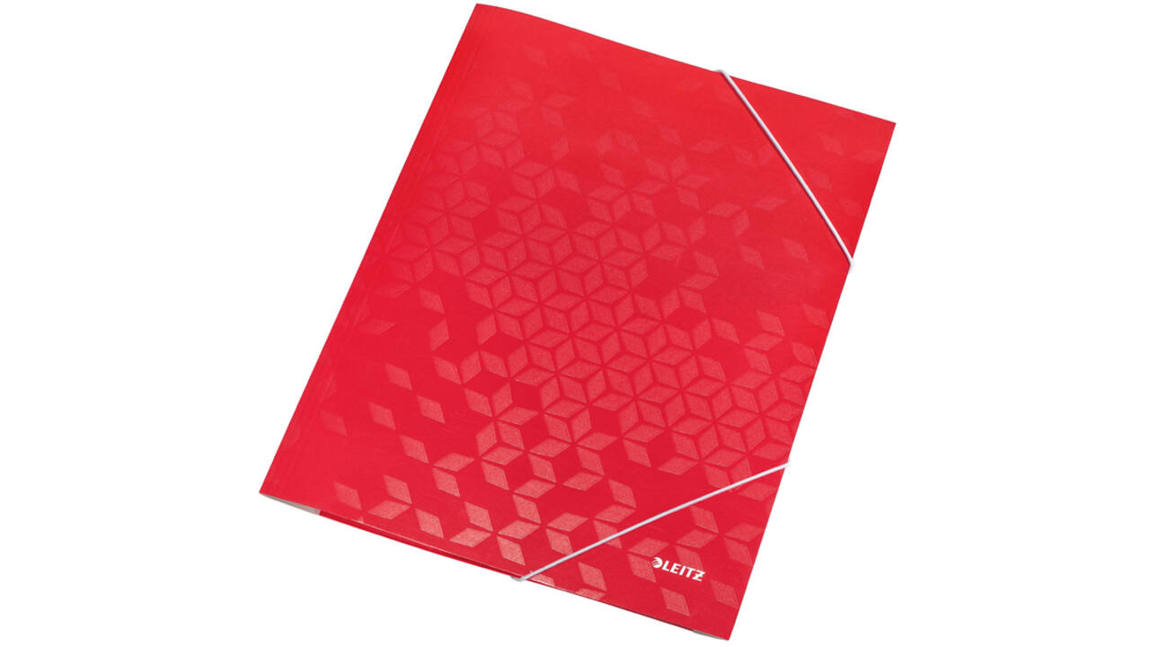 Elastomap Leitz WOW A4 3 kleppen rood