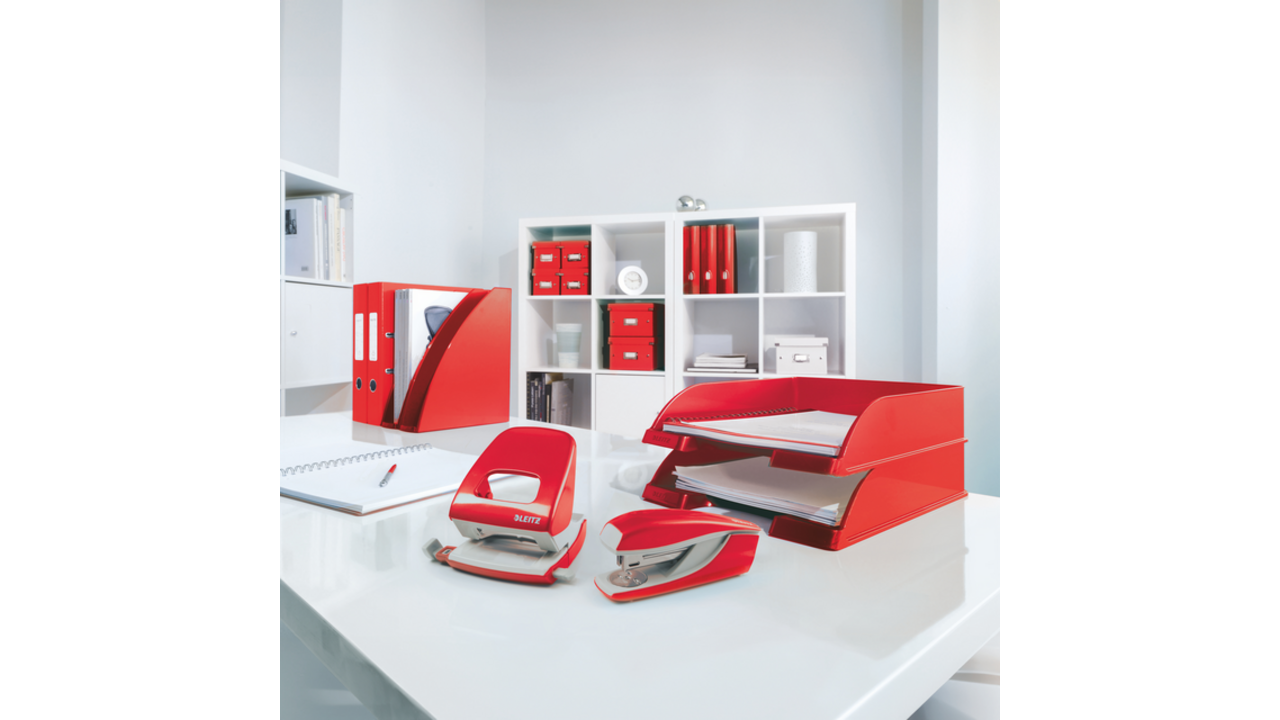 Ringband Leitz WOW A4 maxi 2-rings D-mechaniek 40mm rood