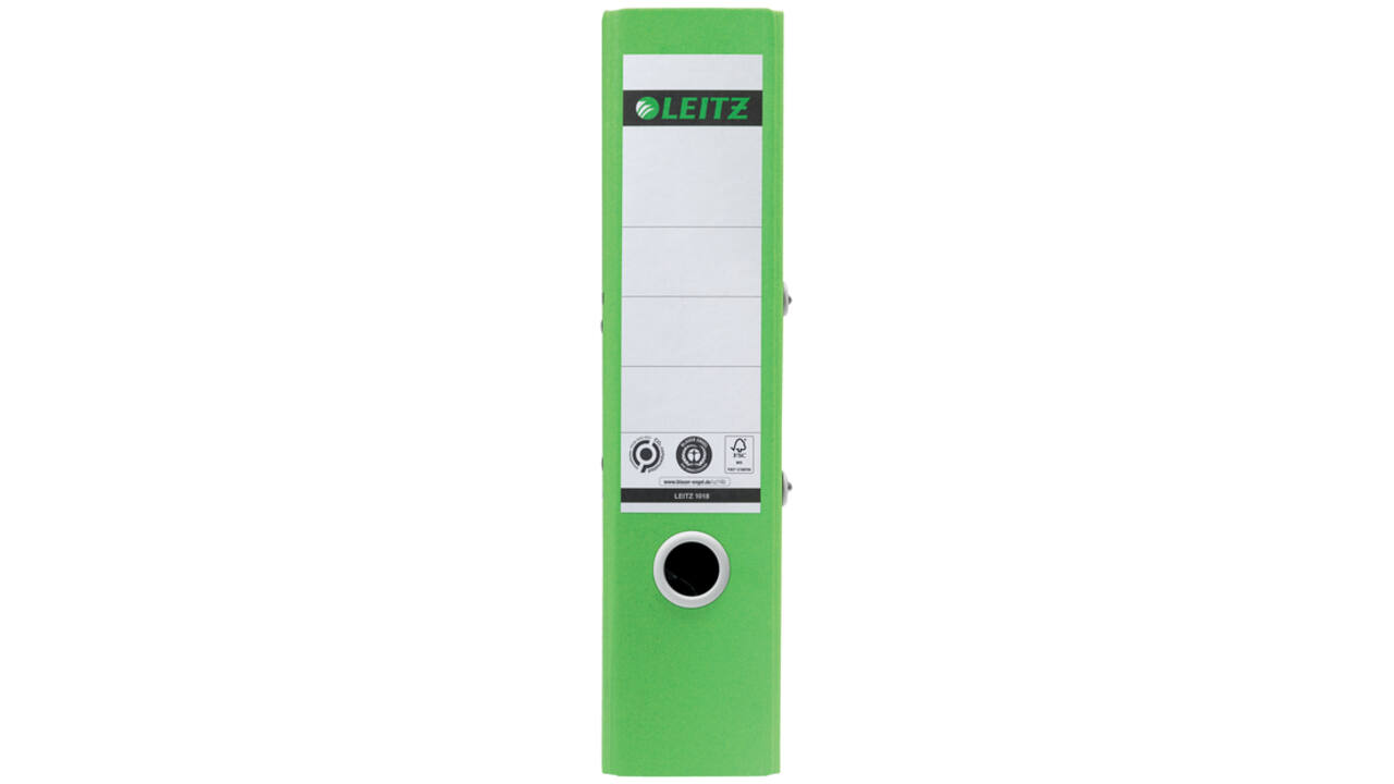 Ordner Leitz 180° Recycle 80 mm karton A4 groen