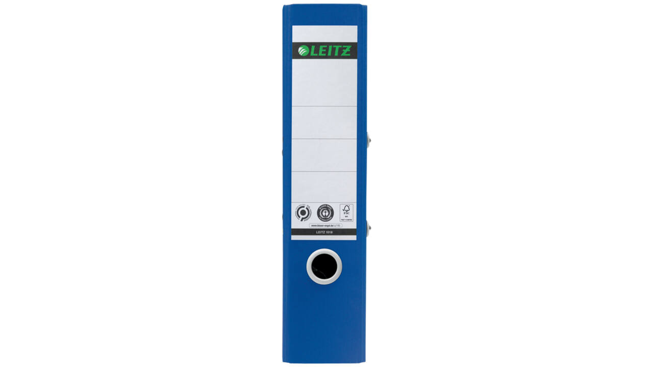 Ordner Leitz 180° Recycle 80 mm karton A4 blauw
