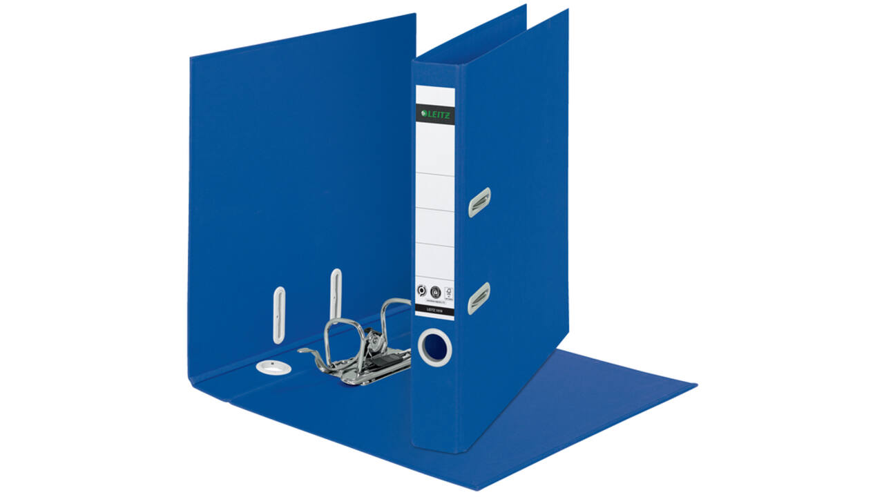 Ordner Leitz 180° Recycle 55 mm karton A4 blauw