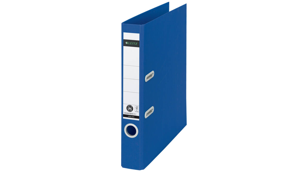 Ordner Leitz 180° Recycle 55 mm karton A4 blauw