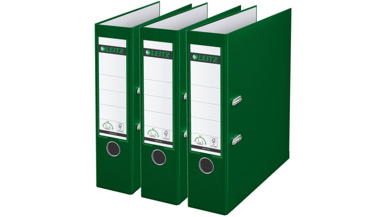Ordner Leitz 180° 1010 A4 80 mm 3 stuks groen