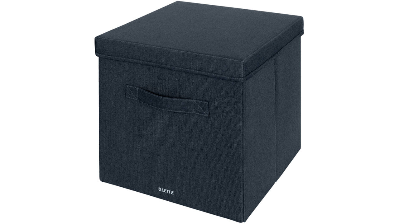 Opbergdoos Leitz gestoffeerd met deksel 330x325x380mm grijs 2 st