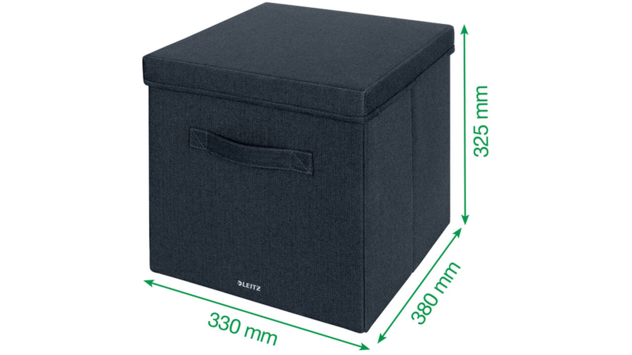 Opbergdoos Leitz gestoffeerd met deksel 330x325x380mm grijs 2 st