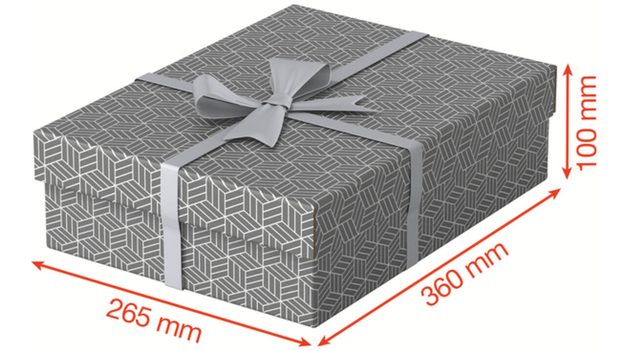 Opberg- en geschenkdoos Esselte home middelgroot 265x100x360mm grijs 3 stuks