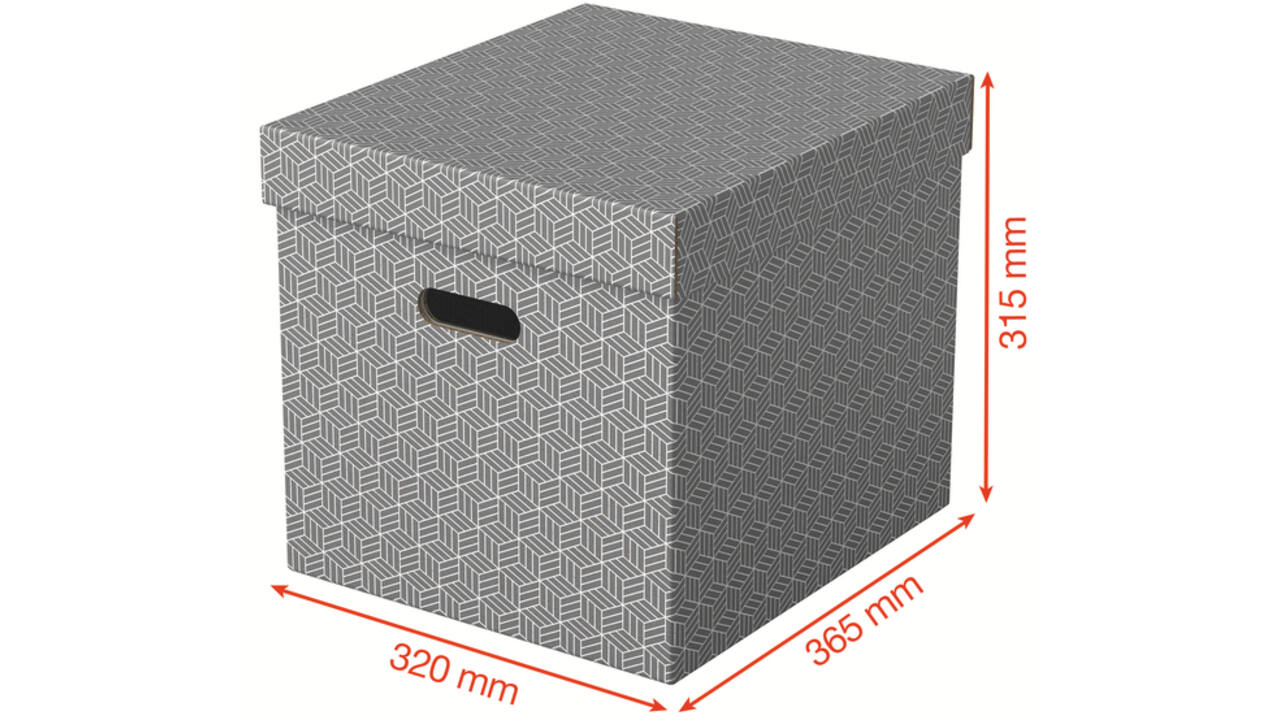 Opbergdoos Esselte home kubus 320x315x365mm grijs 3 stuks