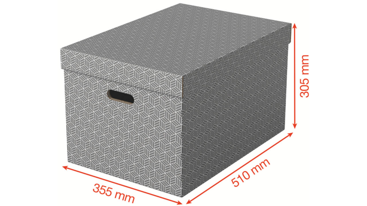 Opbergdoos Esselte home groot 355x305x510mm grijs 3 stuks