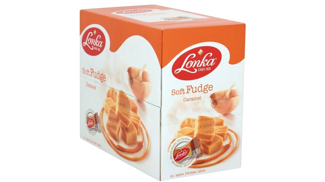 Nougat Lonka fudge caramel doos 214 stuks