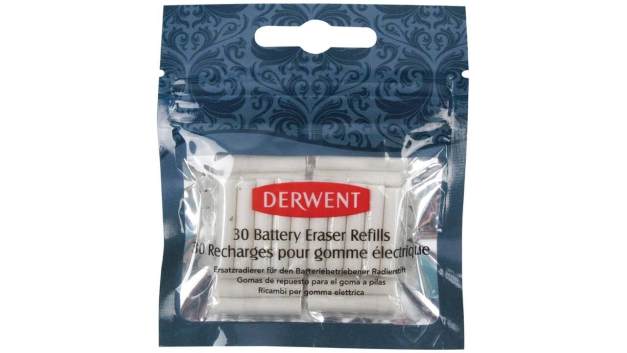 Navulling Derwent gum op batterijen 30 stuks wit