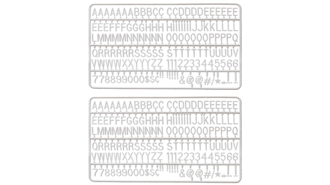 Letter set IEZZY voor letterbord 2x150 wit