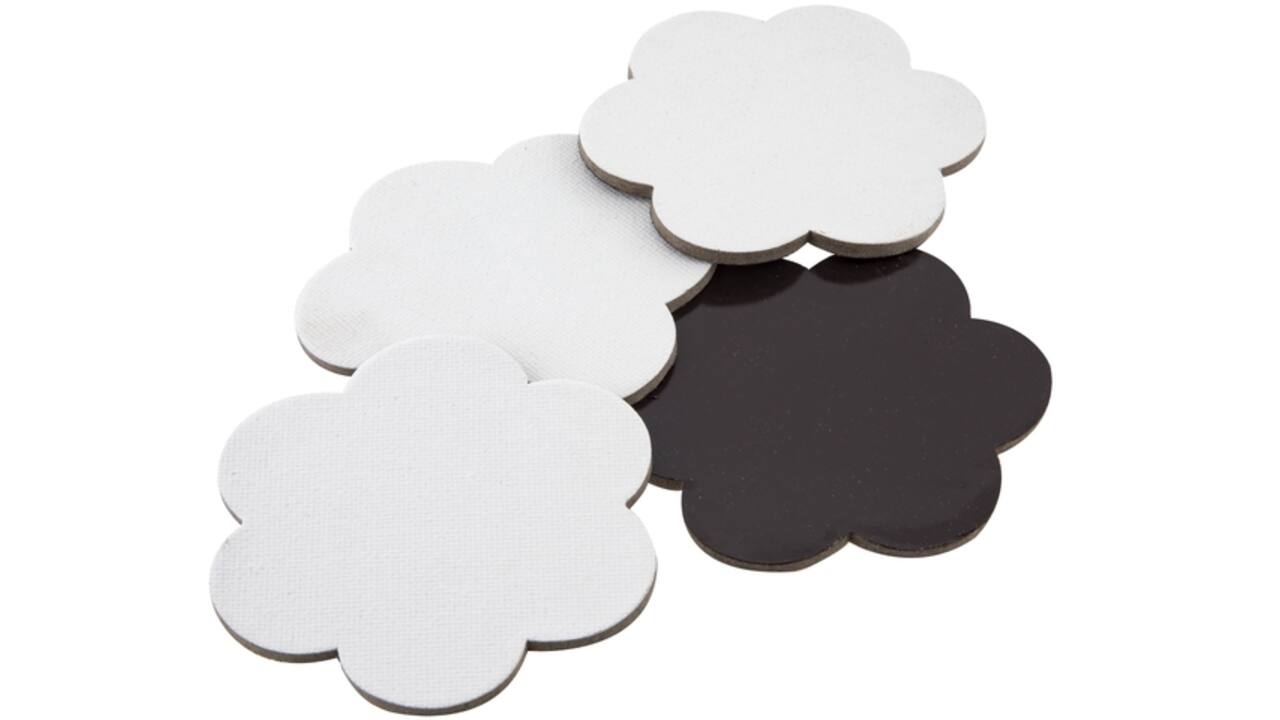 Canvas Nassau fine art ster en bloem 7,5cm magnetisch 4 stuks