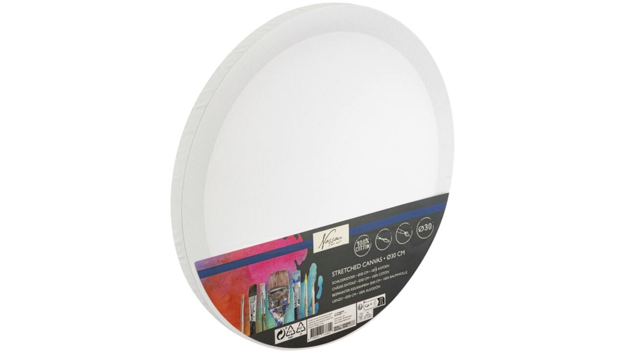 Canvas Nassau fine art rond 30cm 100% katoen