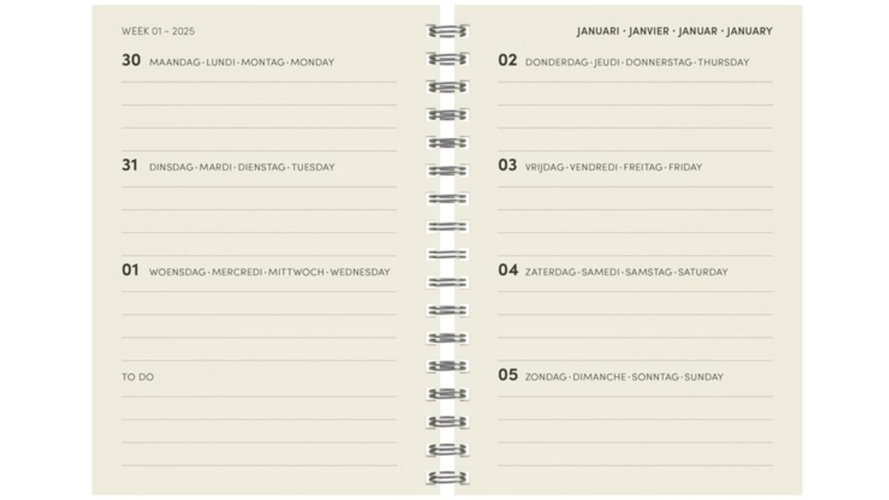 Agenda 2025 Lannoo Tropical Birds 7dagen/2pagina's
