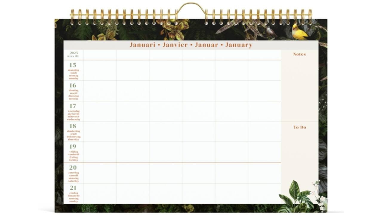 Familiekalender 2025 Lannoo 310x220 Botanic 7dagen/1pagina