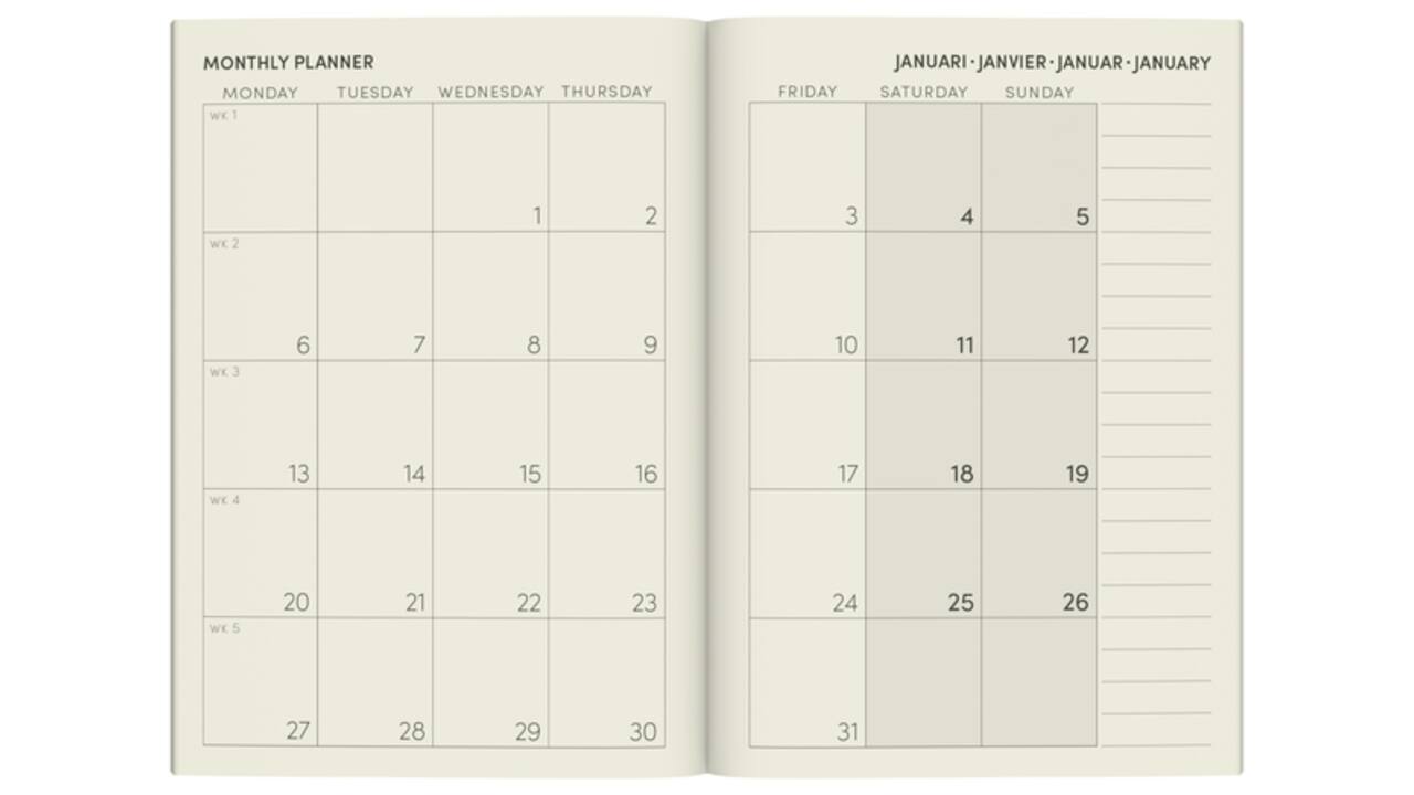 Agenda 2025 Lannoo pocket Botanic 7dagen/2pagina's