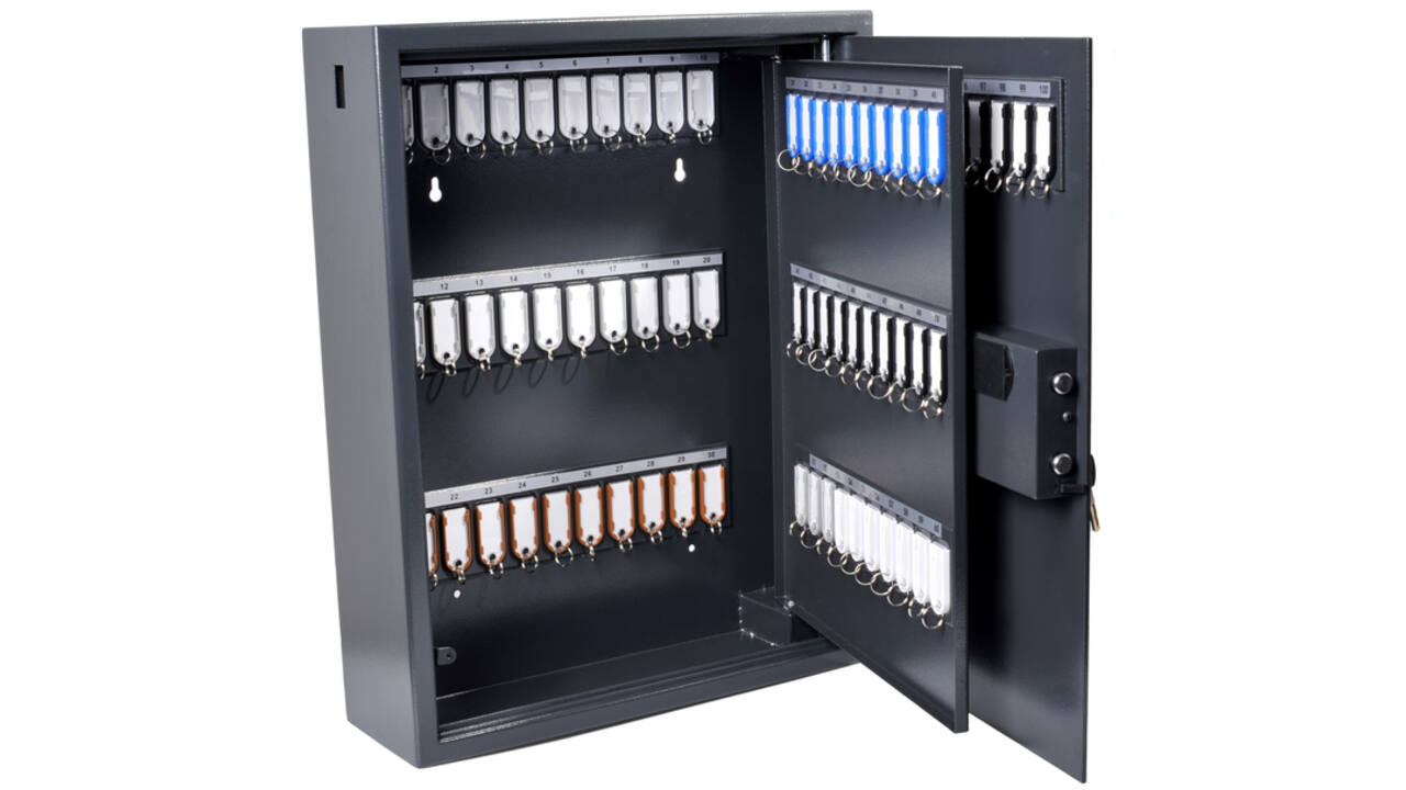 Sleutelkast Pavo high security magnetisch met fingerprintslot 100 haken 600x480x150mm