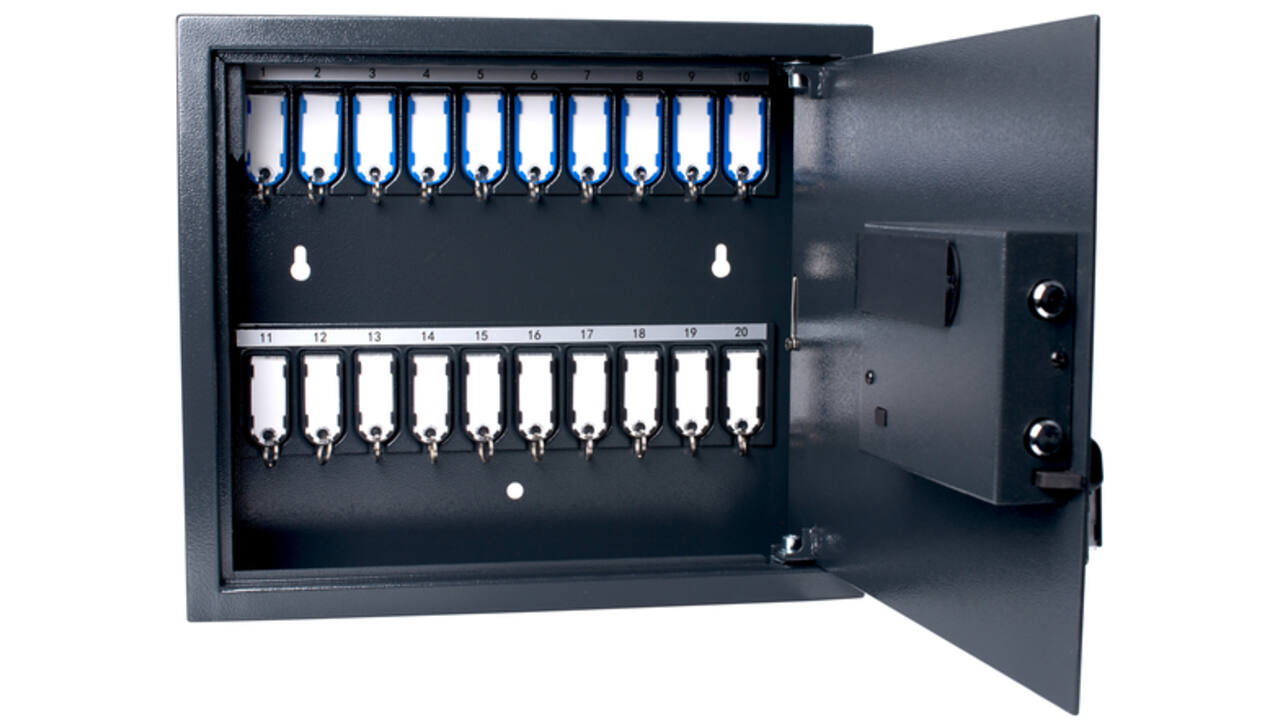 Sleutelkast Pavo high security magnetisch met fingerprintslot 20 haken 350x410x100mm