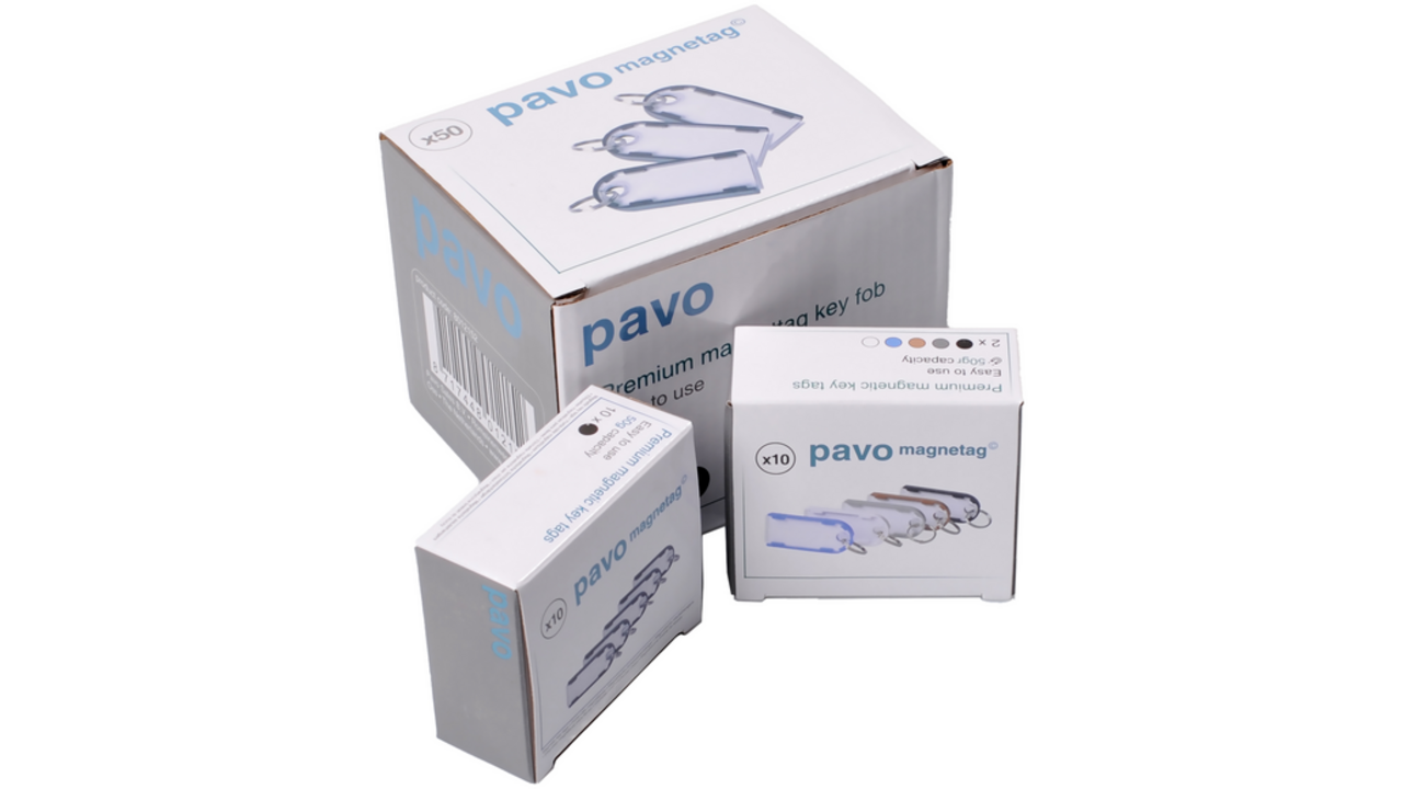 Sleutellabel Pavo magnetisch 10st zwart