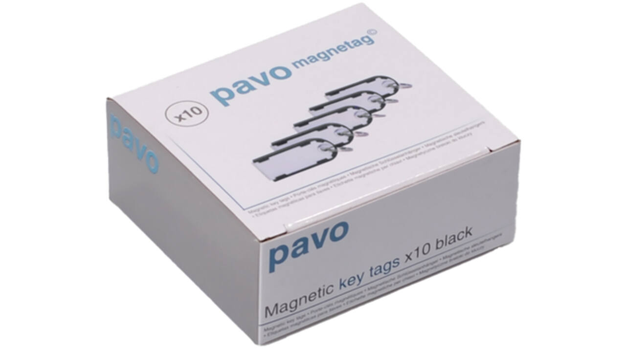 Sleutellabel Pavo magnetisch 10st zwart