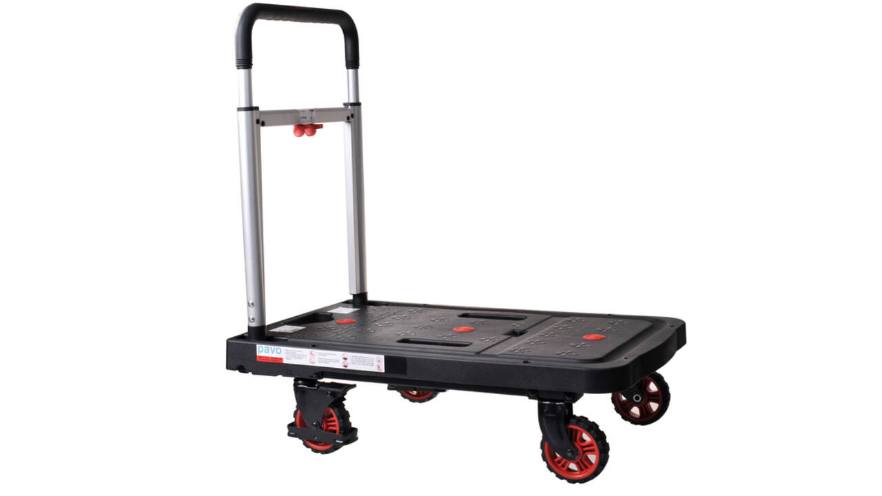 Transportkar Pavo platform trolley inklapbaar 137kg zwart