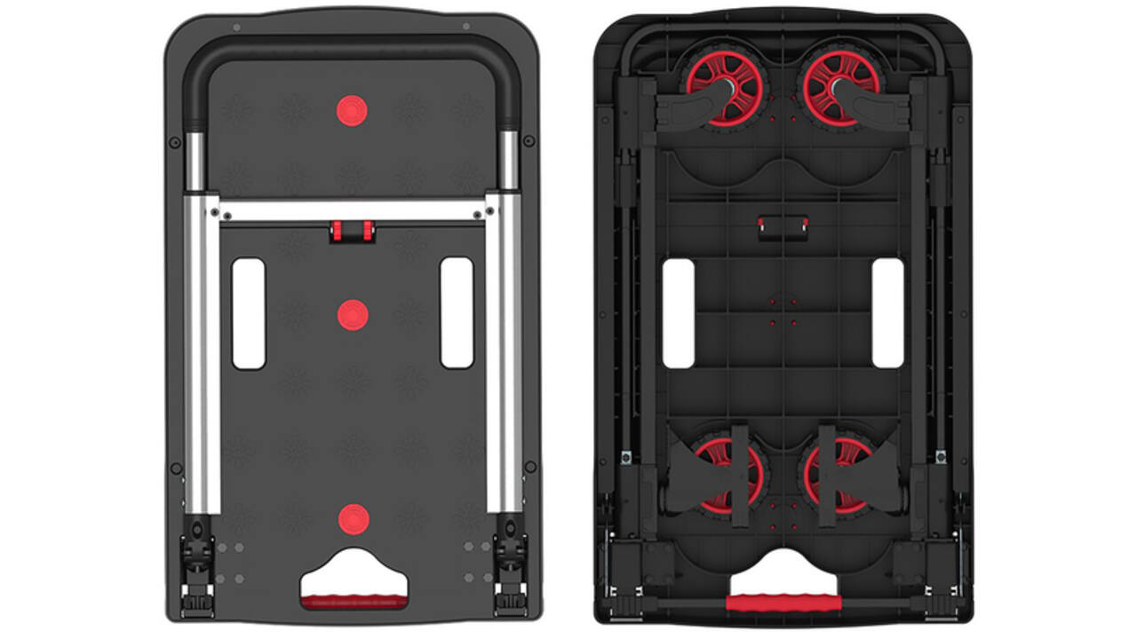 Transportkar Pavo platform trolley inklapbaar 137kg zwart