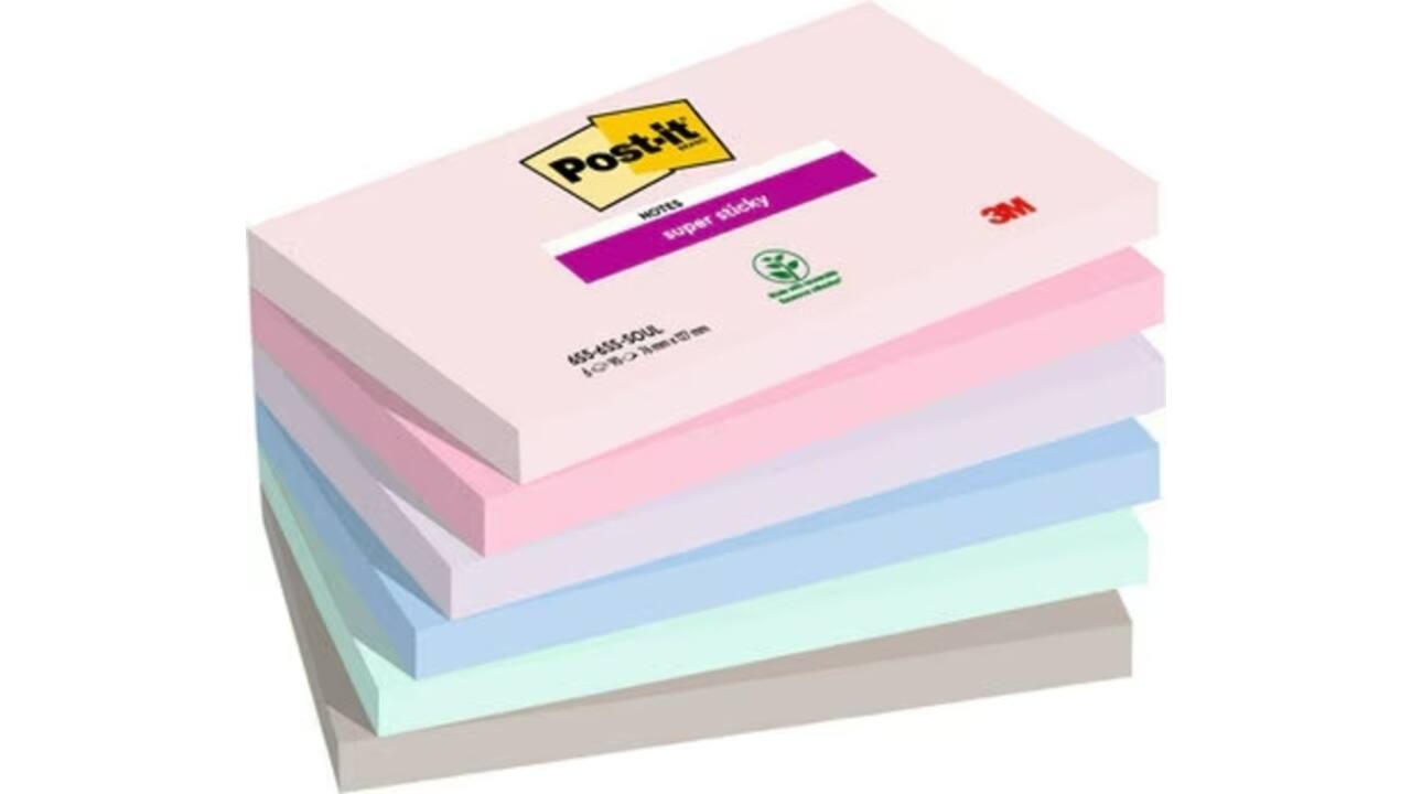 Memoblok 3M Post-it 655-6SS Super Sticky 76x127mm SOUL
